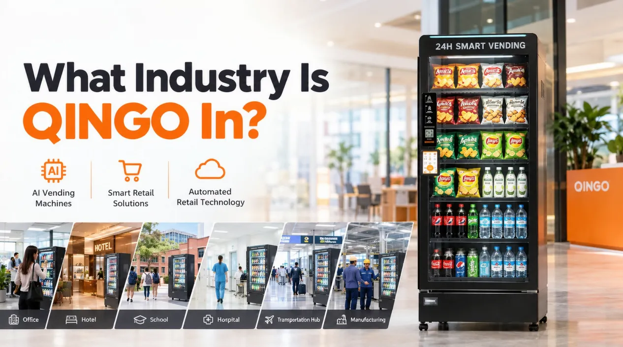 QINGO AI vending machine in a commercial setting