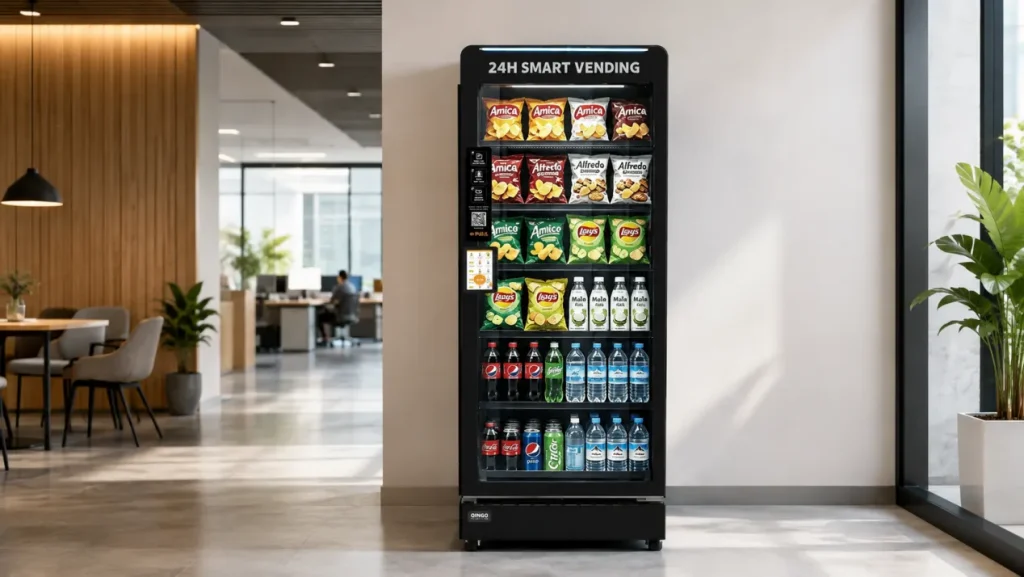 QINGO vending machine installed in a commercial business environment